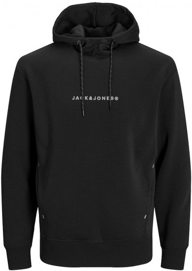 Jack & Jones TREE Hoodie Black - Sweatshirts & hoodies - Sweatshirt & Camisolas com Capuz tamanhos grandes