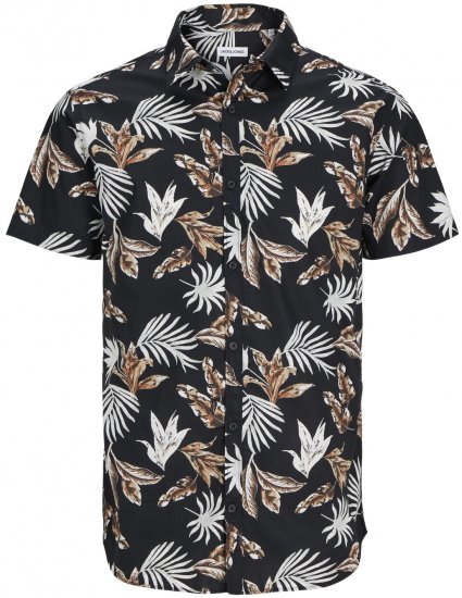 Jack & Jones JOSHUA Floral Shirt Black - Camisas - Camisas Homem Tamanhos Grandes