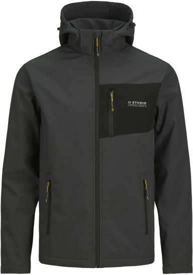 Jack & Jones JJTAYLOR Softshell Jacket Dark Grey - Casacos - Casacos Homem Tamanhos Grandes