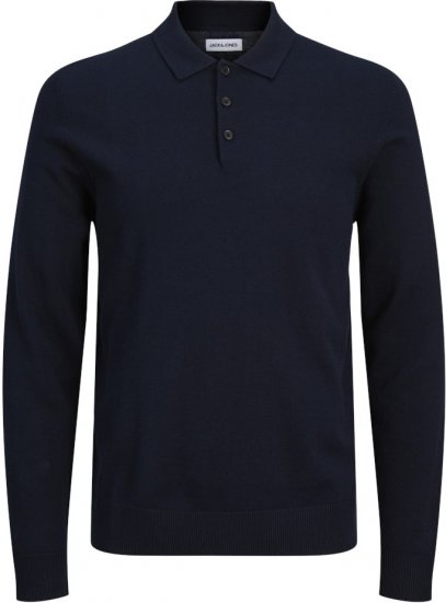 Jack & Jones FRED Long Sleeve Polo Navy Blazer - Pólos - Pólos Tamanhos Grandes Homem