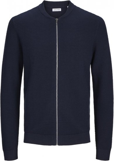 Jack & Jones OTTO Knitted Sweater with Zipper Navy - Sweatshirts & hoodies - Sweatshirt & Camisolas com Capuz tamanhos grandes