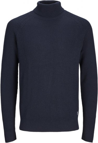 Jack & Jones PANNEL Turtleneck Knitted Sweater Navy Blazer - Sweatshirts & hoodies - Sweatshirt & Camisolas com Capuz tamanhos grandes