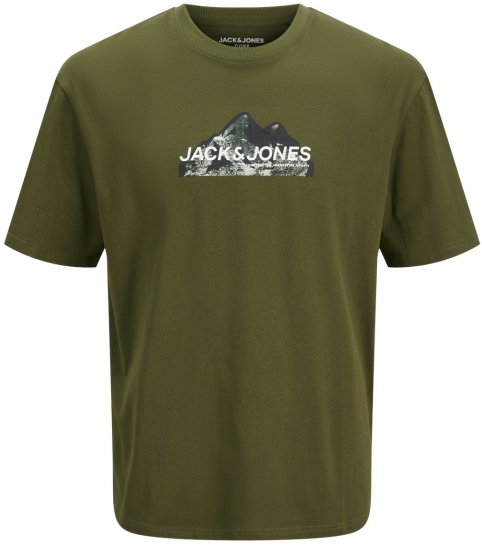 Jack & Jones JCOMOUNTAIN LOGO T-Shirt Cypress - T-shirts - T-shirts Homem Tamanhos Grandes