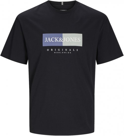 Jack & Jones JORFREDERIKSBERG T-Shirt Black - T-shirts - T-shirts Homem Tamanhos Grandes