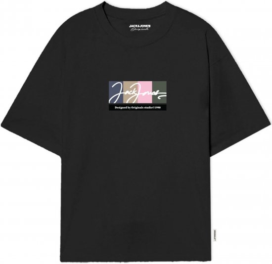 Jack & Jones Portland T-Shirt Black - T-shirts - T-shirts Homem Tamanhos Grandes