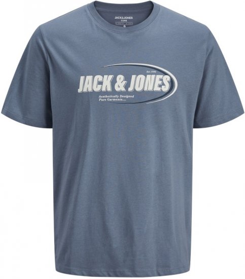 Jack & Jones RAY T-Shirt Flint Stone Blue - T-shirts - T-shirts Homem Tamanhos Grandes