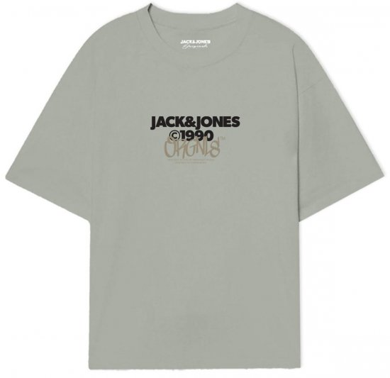 Jack & Jones JORBUSHWICK T-Shirt Mineral Gray - T-shirts - T-shirts Homem Tamanhos Grandes