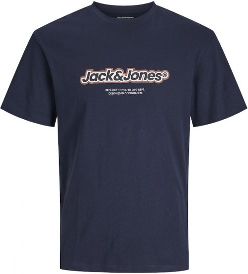 Jack & Jones ESTERBRO Newton T-Shirt Blue - T-shirts - T-shirts Homem Tamanhos Grandes