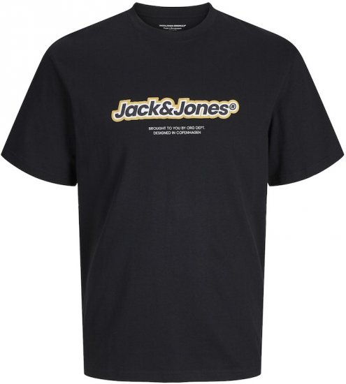 Jack & Jones ESTERBRO Newton T-Shirt Black - T-shirts - T-shirts Homem Tamanhos Grandes