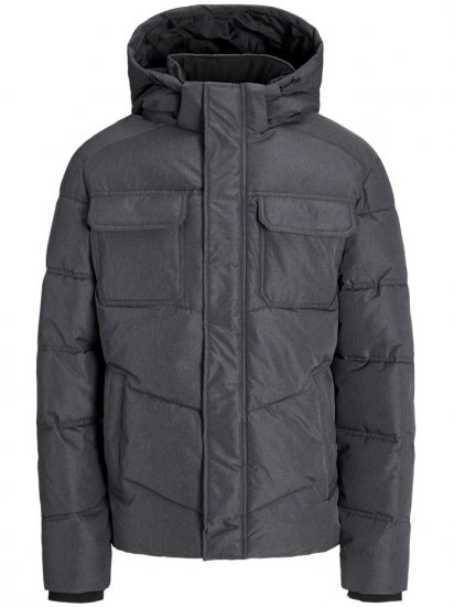 Jack & Jones Morgan Puffer Jacket Dark Grey Melange - Casacos - Casacos Homem Tamanhos Grandes