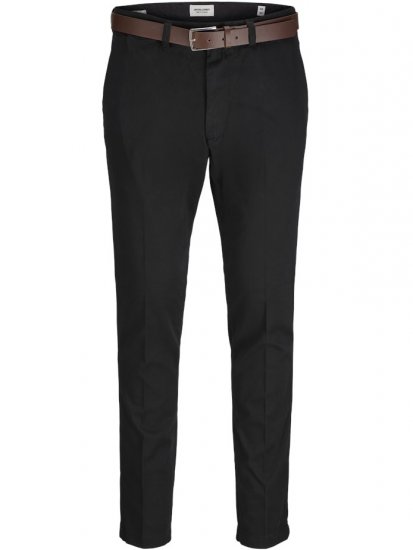 Jack & Jones Marco Franco Chino With Belt Black - Jeans & calças - Jeans & Calças Tamanhos Grandes Homem