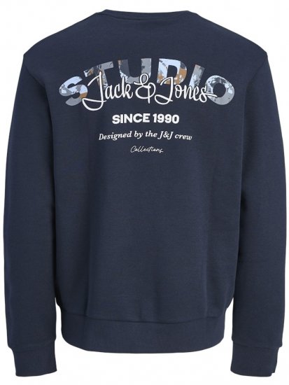 Jack & Jones Yuki Back Print Crew Neck Sweatshirt Sky Captain - Sweatshirts & hoodies - Sweatshirt & Camisolas com Capuz tamanhos grandes