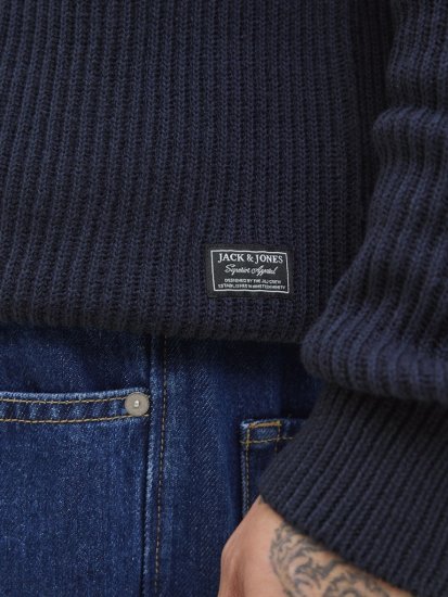 Jack & Jones Pannel Roll Neck Knit Pullover Sky Captain - Sweatshirts & hoodies - Sweatshirt & Camisolas com Capuz tamanhos grandes
