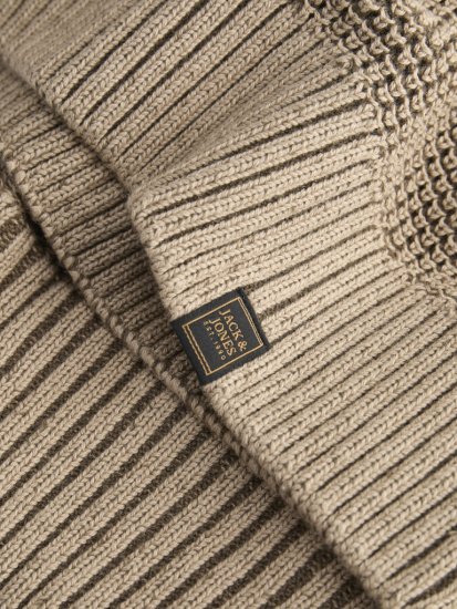 Jack & Jones Ethan High Neck Knit Pullover Crockery - Sweatshirts & hoodies - Sweatshirt & Camisolas com Capuz tamanhos grandes