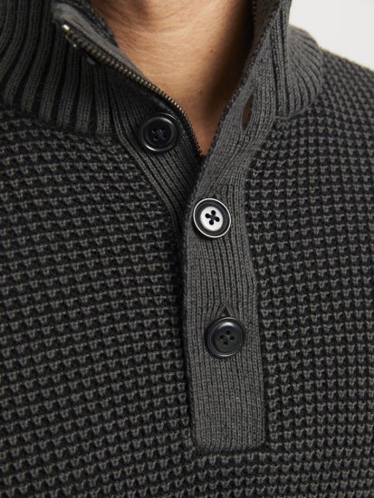 Jack & Jones Ethan High Neck Knit Pullover Black - Sweatshirts & hoodies - Sweatshirt & Camisolas com Capuz tamanhos grandes