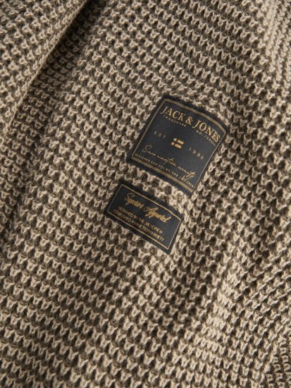 Jack & Jones Zip Knit Hoodie Crockery - Sweatshirts & hoodies - Sweatshirt & Camisolas com Capuz tamanhos grandes