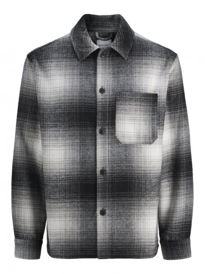 Jack & Jones Zac Long Sleeve Heavy Brush Overshirt Black - Camisas - Camisas Homem Tamanhos Grandes