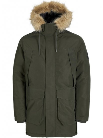 Jack & Jones Camp Faux Fur Parka Rosin - Casacos - Casacos Homem Tamanhos Grandes