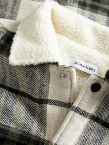 Jack & Jones Zac Teddy Long Sleeve Overshirt Jacket Dusty Olive - Casacos - Casacos Homem Tamanhos Grandes