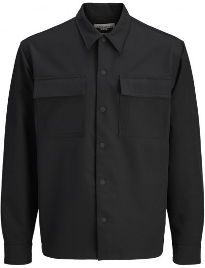 Jack & Jones Point Commute Travel Long Sleeve Shirt Black - Camisas - Camisas Homem Tamanhos Grandes