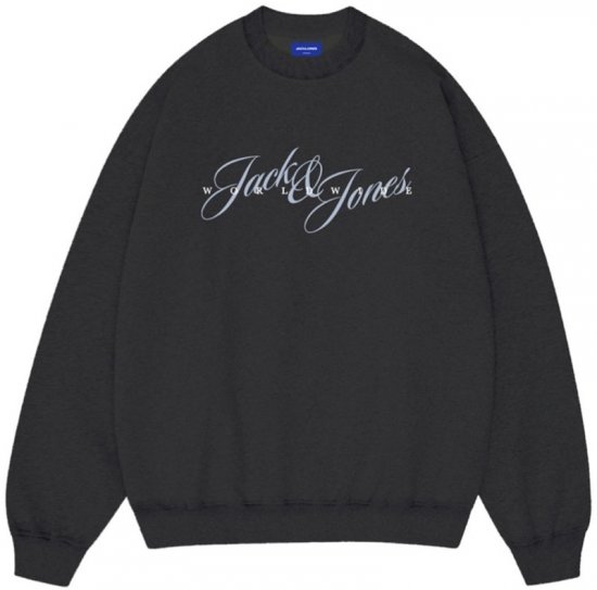 Jack & Jones Wood Crew Neck Sweatshirt Black - Sweatshirts & hoodies - Sweatshirt & Camisolas com Capuz tamanhos grandes