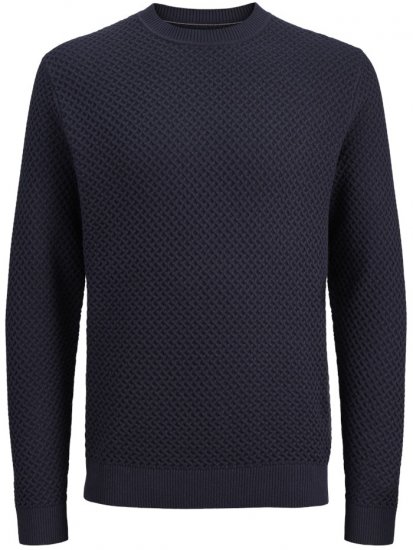 Jack & Jones Barkley Crew Neck Knitted Sweater Night Sky - Sweatshirts & hoodies - Sweatshirt & Camisolas com Capuz tamanhos grandes