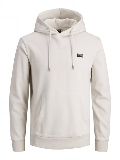 Jack & Jones JCOKING SWEAT HOOD Light Gray - Sweatshirts & hoodies - Sweatshirt & Camisolas com Capuz tamanhos grandes