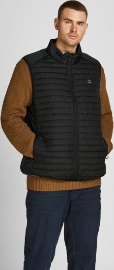 Jack & Jones MULTI BODYWARMER With COLLAR Black - Casacos - Casacos Homem Tamanhos Grandes
