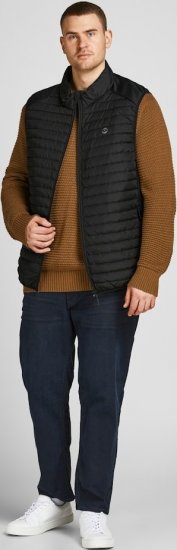 Jack & Jones MULTI BODYWARMER With COLLAR Black - Casacos - Casacos Homem Tamanhos Grandes