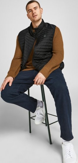 Jack & Jones MULTI BODYWARMER With COLLAR Black - Casacos - Casacos Homem Tamanhos Grandes