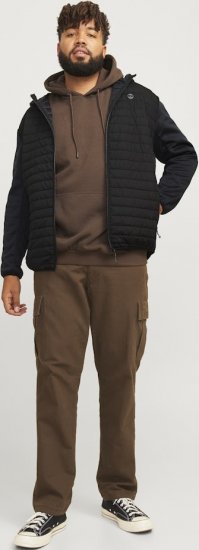 Jack & Jones MULTI QUILTED SET-IN Sleeves Jacket Black - Casacos - Casacos Homem Tamanhos Grandes