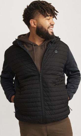 Jack & Jones MULTI QUILTED SET-IN Sleeves Jacket Black - Casacos - Casacos Homem Tamanhos Grandes