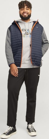 Jack & Jones MULTI QUILTED SET-IN Sleeves Jacket Grey Melange - Casacos - Casacos Homem Tamanhos Grandes