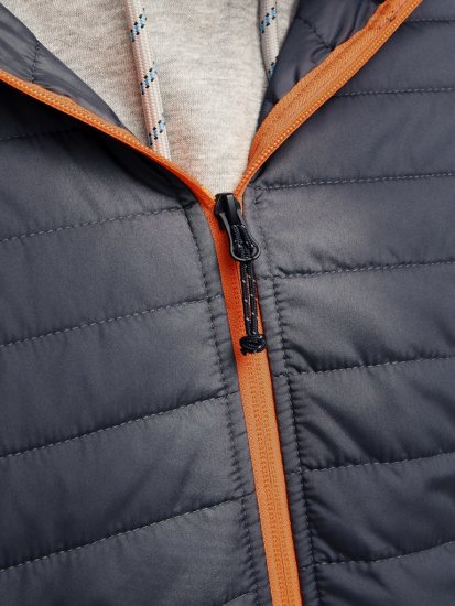 Jack & Jones MULTI QUILTED SET-IN Sleeves Jacket Grey Melange - Casacos - Casacos Homem Tamanhos Grandes