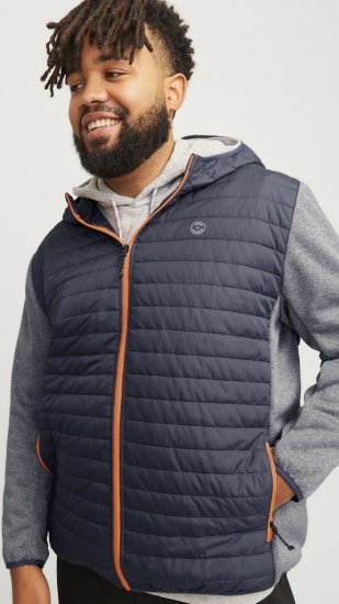 Jack & Jones MULTI QUILTED SET-IN Sleeves Jacket Grey Melange - Casacos - Casacos Homem Tamanhos Grandes