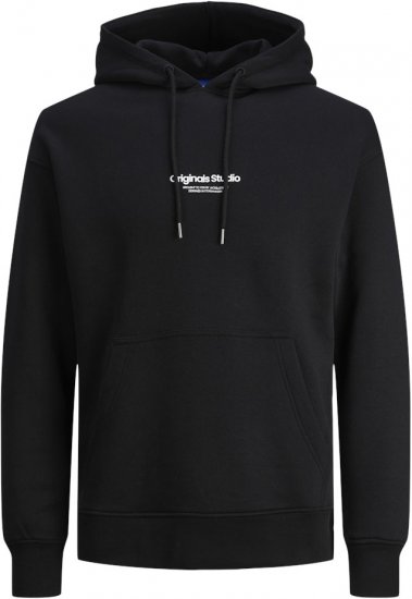 Jack & Jones ESTERBRO Hoodie Black - Sweatshirts & hoodies - Sweatshirt & Camisolas com Capuz tamanhos grandes