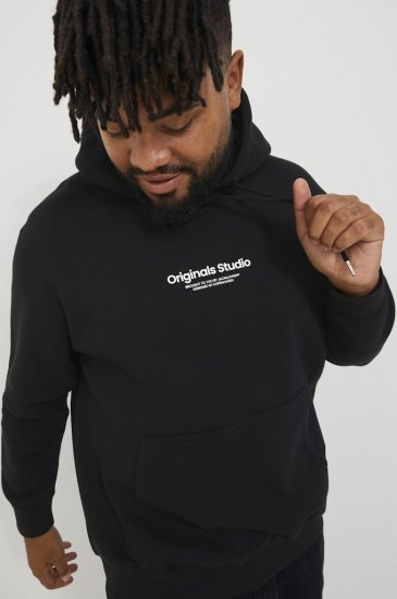 Jack & Jones ESTERBRO Hoodie Black - Sweatshirts & hoodies - Sweatshirt & Camisolas com Capuz tamanhos grandes