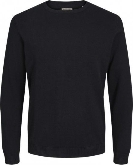 Jack & Jones BASIC Knitted Sweater Black - Sweatshirts & hoodies - Sweatshirt & Camisolas com Capuz tamanhos grandes