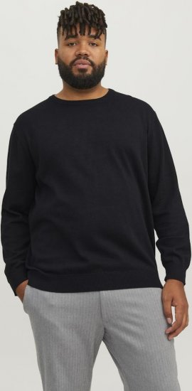 Jack & Jones BASIC Knitted Sweater Black - Sweatshirts & hoodies - Sweatshirt & Camisolas com Capuz tamanhos grandes