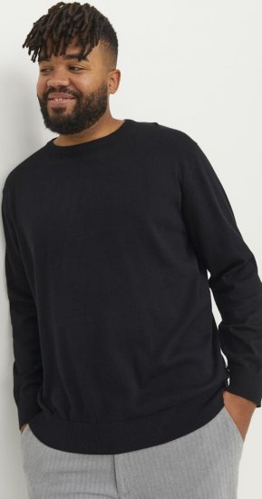 Jack & Jones BASIC Knitted Sweater Black - Sweatshirts & hoodies - Sweatshirt & Camisolas com Capuz tamanhos grandes