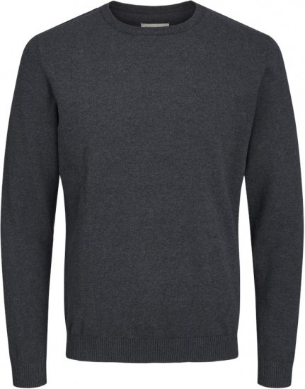 Jack & Jones BASIC Knitted Sweater Dark Grey Melange - Sweatshirts & hoodies - Sweatshirt & Camisolas com Capuz tamanhos grandes
