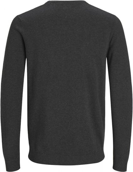 Jack & Jones BASIC Knitted Sweater Dark Grey Melange - Sweatshirts & hoodies - Sweatshirt & Camisolas com Capuz tamanhos grandes