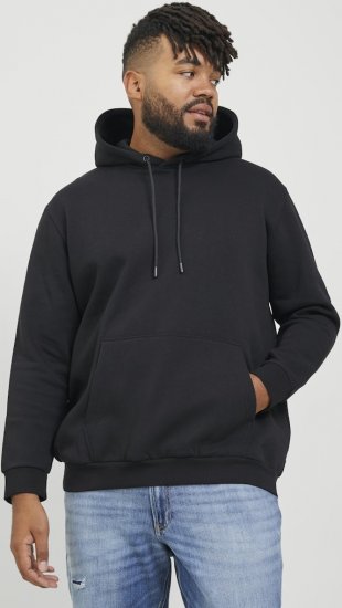 Jack & Jones BRADLEY Hoodie Black - Sweatshirts & hoodies - Sweatshirt & Camisolas com Capuz tamanhos grandes