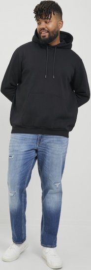 Jack & Jones BRADLEY Hoodie Black - Sweatshirts & hoodies - Sweatshirt & Camisolas com Capuz tamanhos grandes