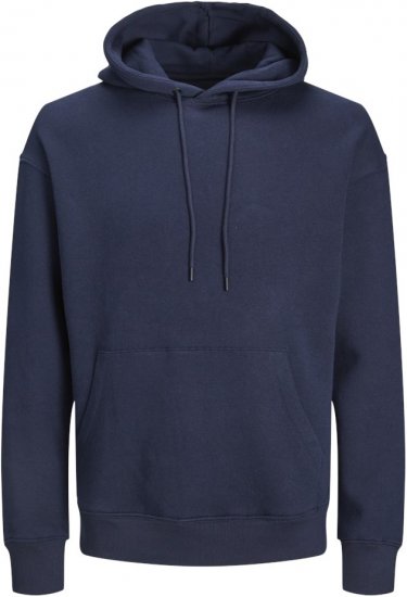 Jack & Jones BRADLEY Hoodie Navy Blazer - Sweatshirts & hoodies - Sweatshirt & Camisolas com Capuz tamanhos grandes