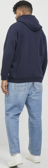 Jack & Jones BRADLEY Hoodie Navy Blazer - Sweatshirts & hoodies - Sweatshirt & Camisolas com Capuz tamanhos grandes