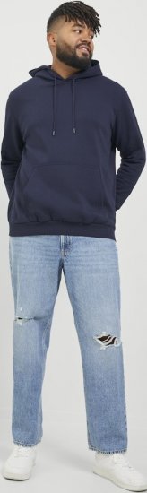 Jack & Jones BRADLEY Hoodie Navy Blazer - Sweatshirts & hoodies - Sweatshirt & Camisolas com Capuz tamanhos grandes