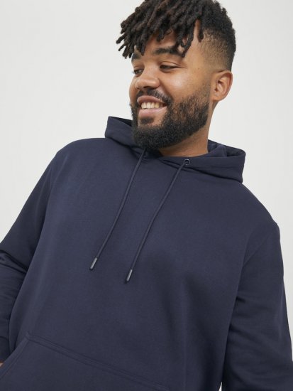 Jack & Jones BRADLEY Hoodie Navy Blazer - Sweatshirts & hoodies - Sweatshirt & Camisolas com Capuz tamanhos grandes