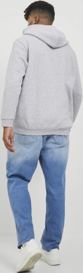 Jack & Jones BRADLEY Hoodie Light Grey Melange - Sweatshirts & hoodies - Sweatshirt & Camisolas com Capuz tamanhos grandes