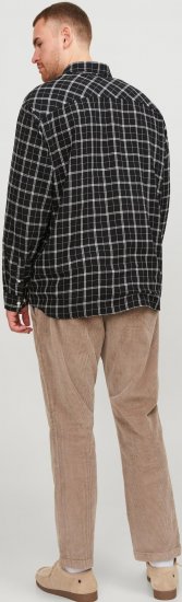 Jack & Jones JORCOZY FLANNEL CHECK SHIRT LS Black - Camisas - Camisas Homem Tamanhos Grandes